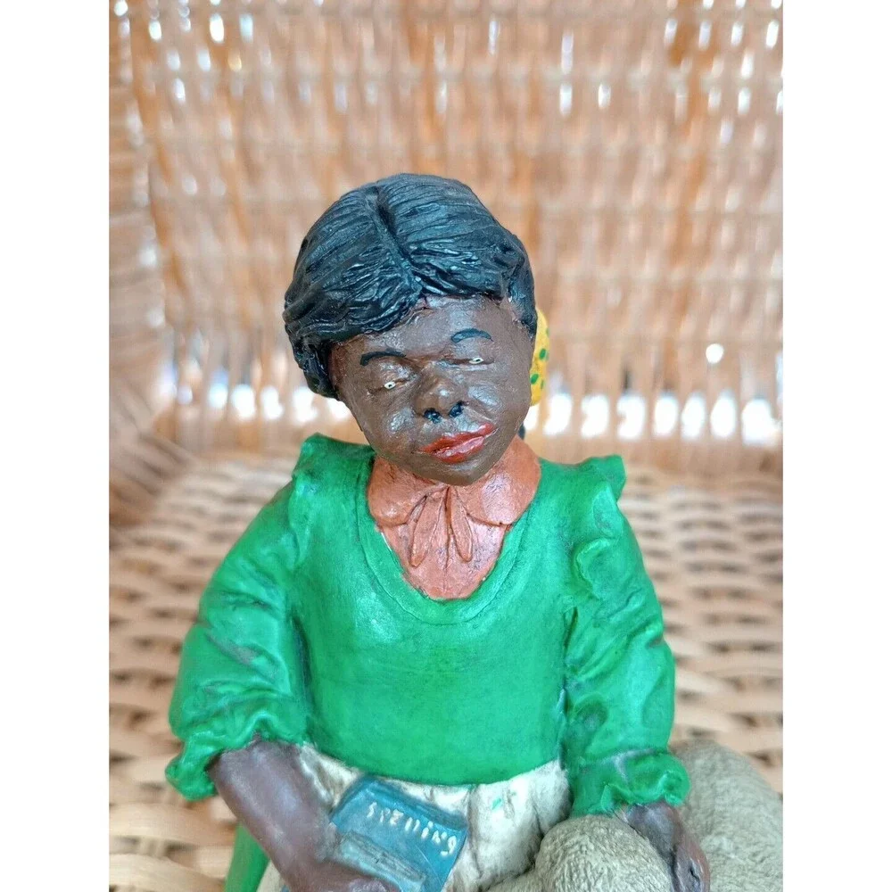 African American Figurine‎ JP Resin Hand Painted Young Girl Lamb Pleasants - Picture 2 of 13